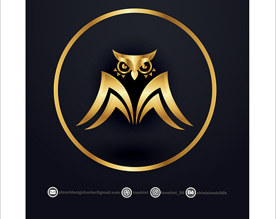 Owl abstract animation artist branding design designer follow gold icon illustration illustrator like logodesign owl premium vector