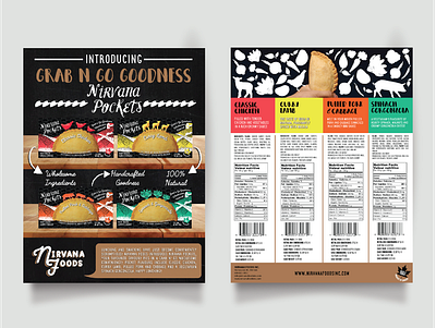 Sales Sheet for Nirvana Pockets graphic design packaging design