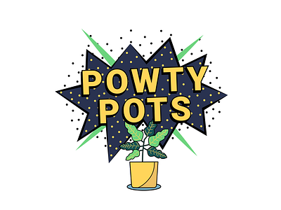 Powty Pots logo graphic design logo design vector