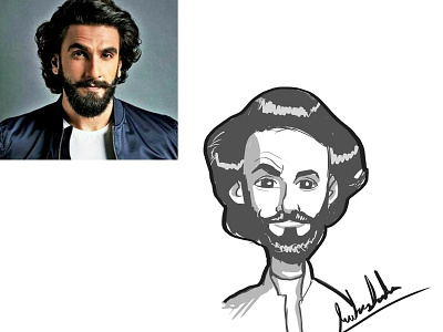 Ranveer Singh's cartoon caricature cartoon art