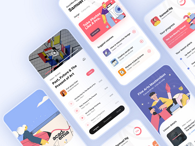 Academia Education App app app design banner branding course design flat illustration ios learning lesson typography ui ux