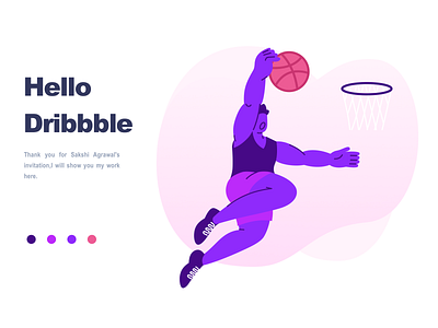 Thank You & Hello Dribbble! 图标 插图