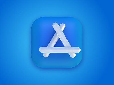 3D App Store Icon 3d 3d art 3d design 3d icon app iocn app store icon apple apple app store icon blue icon cinema 4d logo white icon