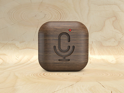 Voice Recorder App Icon 3d 3d art 3d design 3d icon app app icon art cinema4d design dribbble icon logo unique design wood style icon