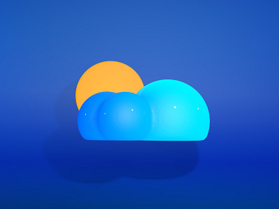 3D Weather Icon. 3d 3d apps icon 3d art 3d design 3d icon art blue cinema4d cloud cloud icon design icon logo sun unique design weather icon