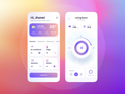 Smart Home App UI Design by Saad on Dribbble