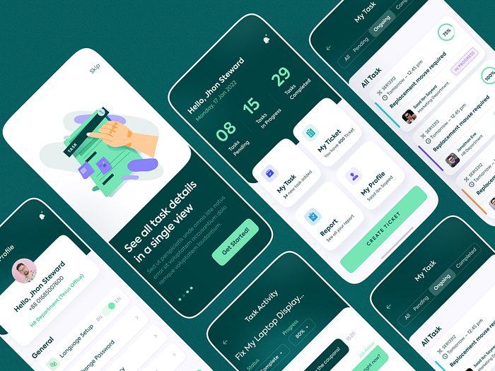 HR Task Manager App - V2 by Saad for Musemind UI/UX Agency on Dribbble