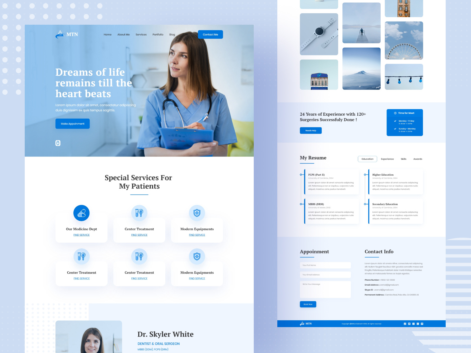 Doctor's Portfolio Landing Page by Milton Debnath on Dribbble