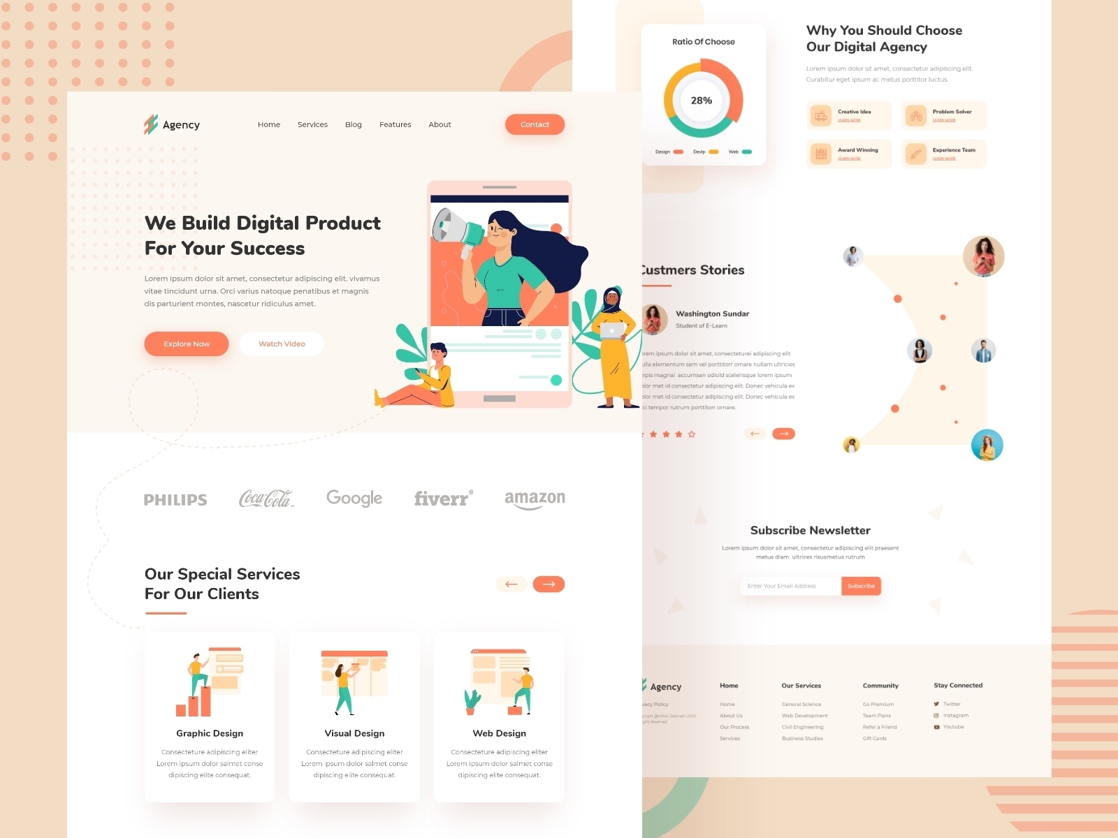 Digital Agency Landing Page By Milton Debnath On Dribbble