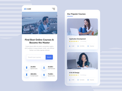 Online Education - Responsive Web app creative e learning education education platform education website learning learning website mobile responsive online education online learning responsive responsive design responsive website student study web design
