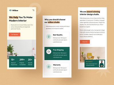 Willow - Interior Design Responsive Website agency app architecture architecture agency art decoration furniture home homedecor interior interior design interiors living room mobile mobile responsive responsive visual design