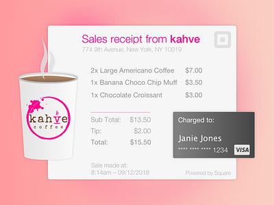 Daily UI #017 – Email Receipt coffee dailyui email recepit sale sales square