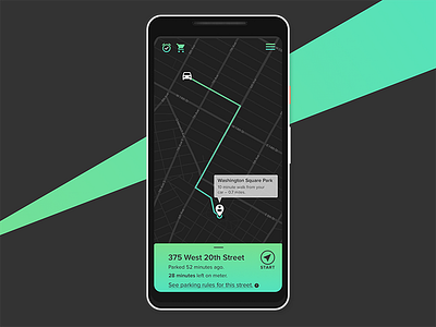 Daily UI #020 – Location Tracker dailyui dark gps interface location mobile parking tracker ui