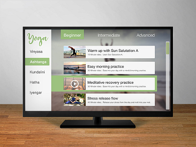 DailyUI #025 – TV App app clean dailyui smart tv video yoga