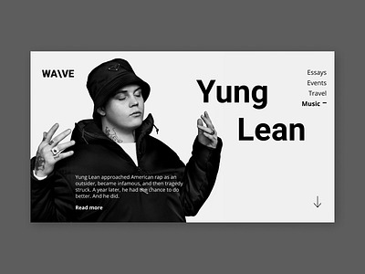 WA\VE - Yung Lean aesthetic app clean design fashion figma flat interaction music ui userinterface ux webdesign