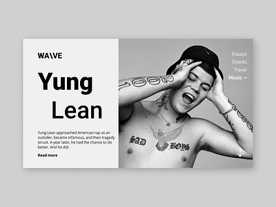 WA\VE - Yung Lean V2 aesthetic app artis clean design fashion figma figma design flat interaction ui userinterface ux webdesign yunglean