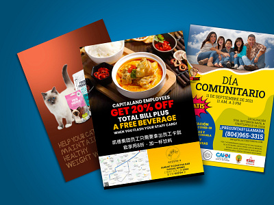 Food, Comunity and Pet Flyer Design