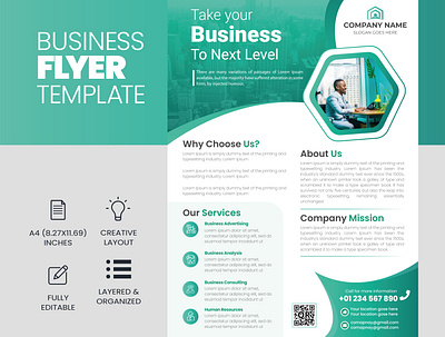 Business Flyer Template branding business flyer corporate flyer design flyer artwork flyer design graphic design illustration marketing