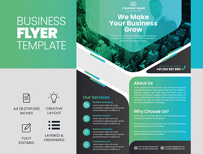 Business Flyer Template branding business flyer corporate flyer design flyer artwork flyer design graphic design illustration