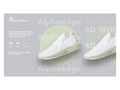 Adidas 4D White ad branding design promotion ui web website