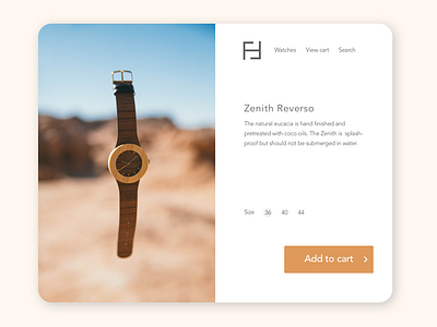 E-Commerce Shop (Single Item) #12 dailyui dailyui012 design ecommerce ui watch