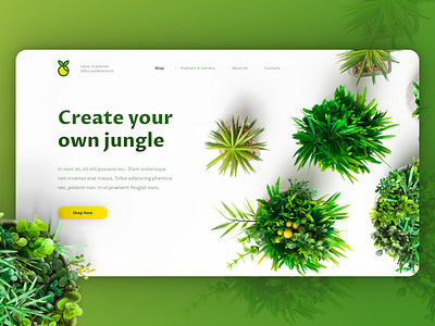 Plants online shop hero design hero image landing page design landing page ui ui ui design ux web web design