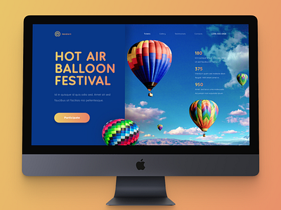 Baloons Festival Landing Page balloons design festival happy holidays hot air balloon landing page landing page design ui design web web design
