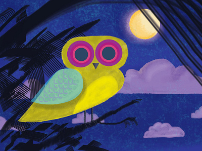 owl colors dribbble illustration minimalillustration
