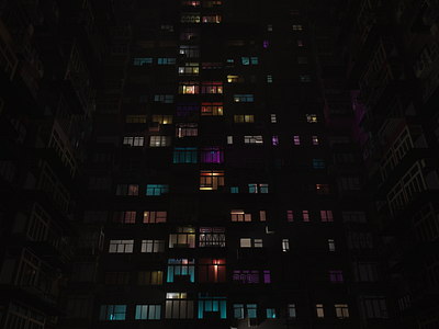 Quarry Bay, HK, at night.