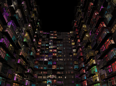 Quarry Bay, HK, at nigh Update magicavoxel quarry bay quarry bay voxel voxelart