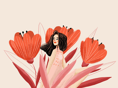 May flowers character flowers illustration portrait woman