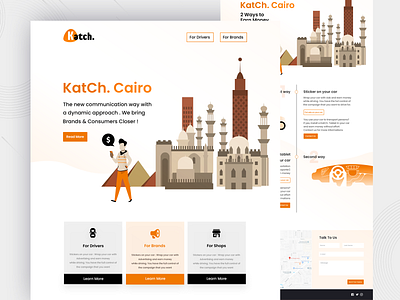 Katch. Cairo Landing Page design flat design free landing page freebies illustration illustrator landing page logo ui ux vector web design website website design