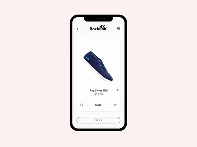 Boxfresh Shop Concept animation app bottom sheet boxfresh cards clear colors concept ecommerce figma minimal minimalism minimalistic monochrome shop shopping app sizes ui user interface user story