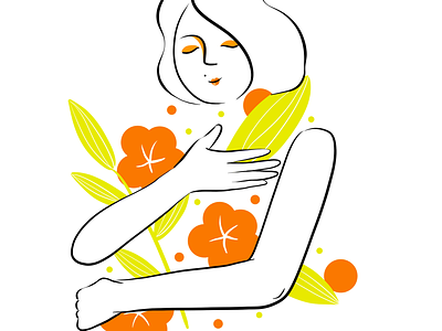 Hug flower hug illustration procreate