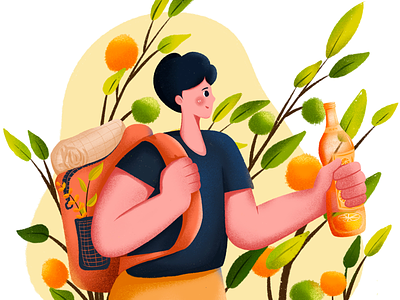 Oranges bag boy illustration oranges procreate