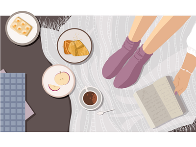 Breakfast breakfast illustration purple