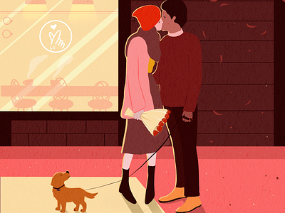 Lover coffee dog illustration lover valentines day vector