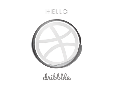 Hello Dribbble black and white grayscale hello hello dribbble minimal simbol vector zen zendo