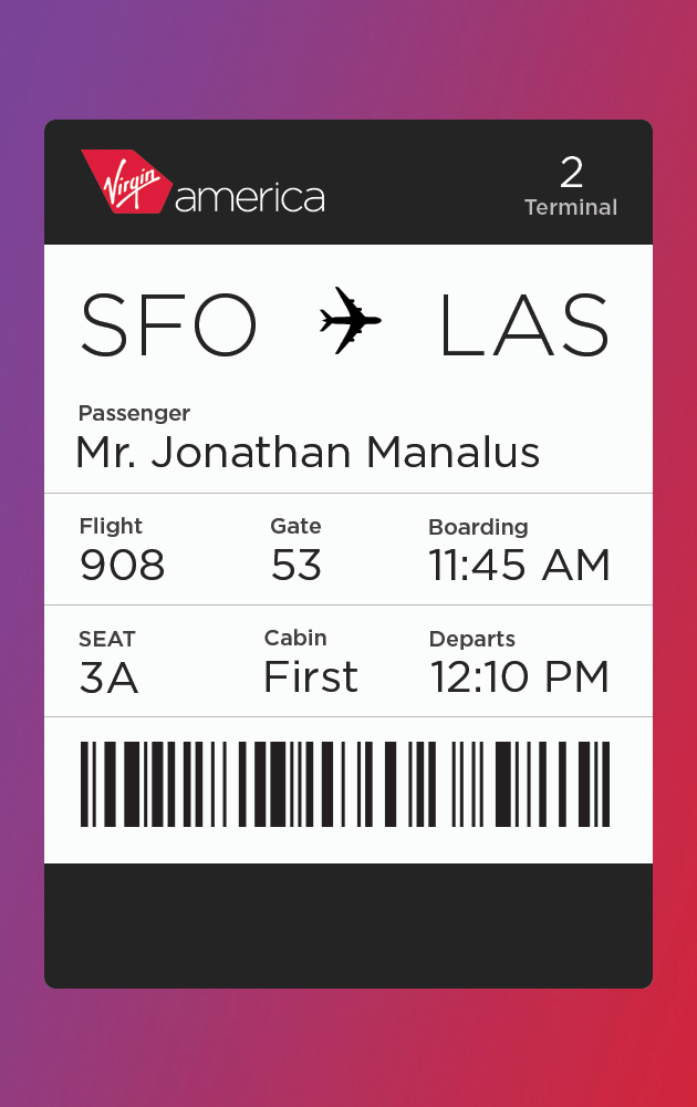 Dribbble Virgin Boarding Pass Png By Jonathan Manalus