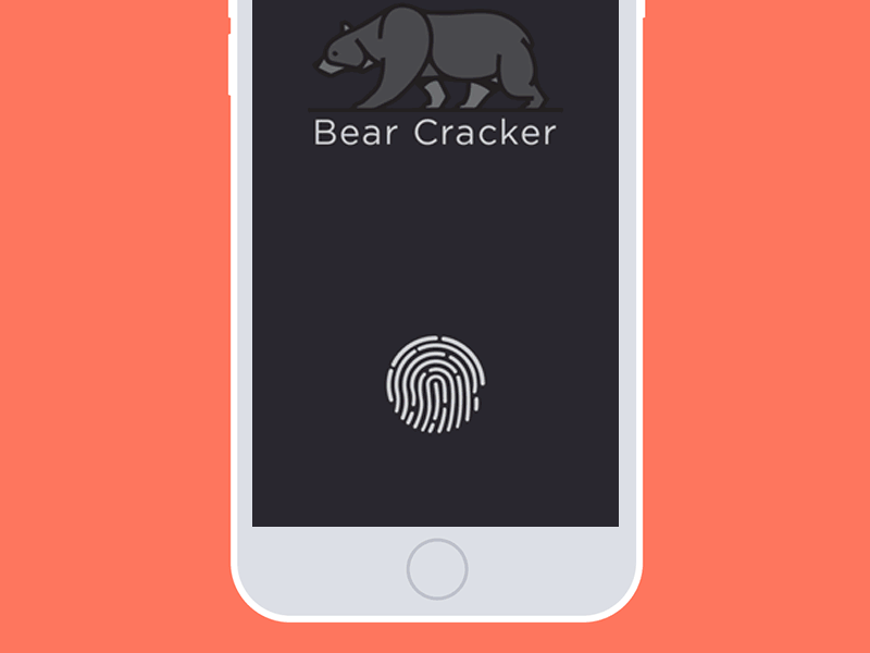 Bear Cracker animation app bear berkeley concept iphone minimal security touch ui ux