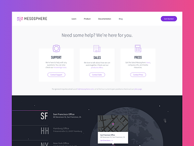 Mesosphere Contact Page contact globe gradient landing map mesosphere san francisco space website