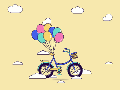 bicycle in the sky illustration