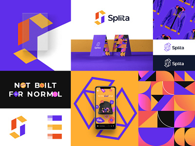 Splita bills brand identity branding geometric geometric design kleurstaal logo pattern s mark split splitting wordmark