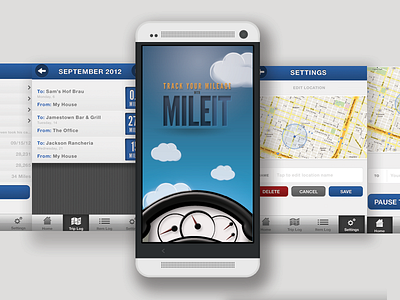 Mileit android gps illustration mile startscreen tracker uiux