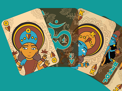 Hindu God Pokercards cards cartoon game god hindu illustration poker