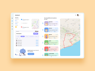 Plan travel (desktop) app application calendar design figma flat map minimal plan planner ui ux web web app design web application