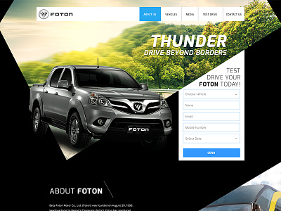 Foton Website Layout car design ui ux website