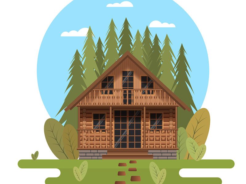 forest hut by Raimundas Gvildys on Dribbble