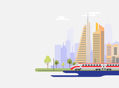 Train and city. Travel by train concept background. architecture background banner city concept design graphic illustration train transport