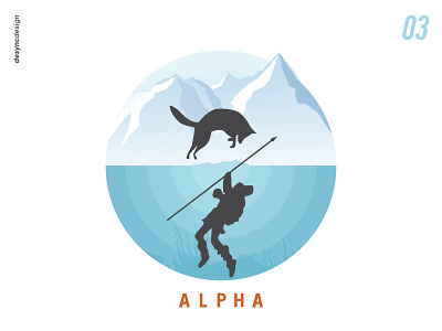 Alpha alpha design designs dribbble film flatdesign illustration illustrator mountain movie vector vector art vector illustration vectorart vectors wolf